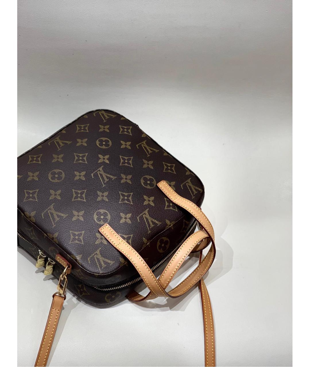 LOUIS VUITTON Коричневая кожаная сумка с короткими ручками, фото 4