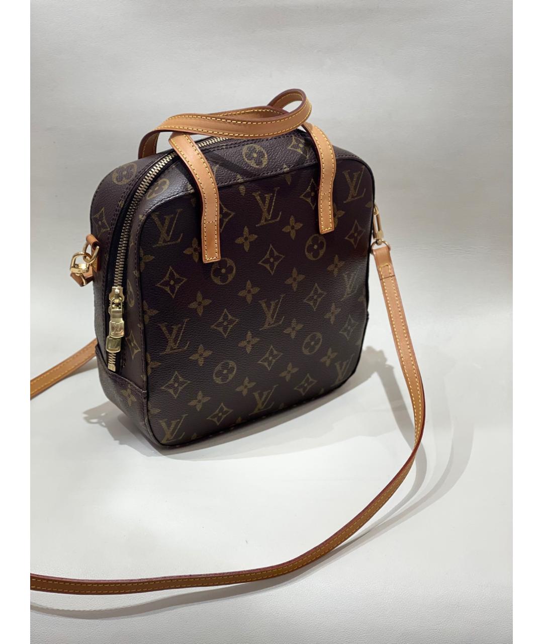 LOUIS VUITTON Коричневая кожаная сумка с короткими ручками, фото 2