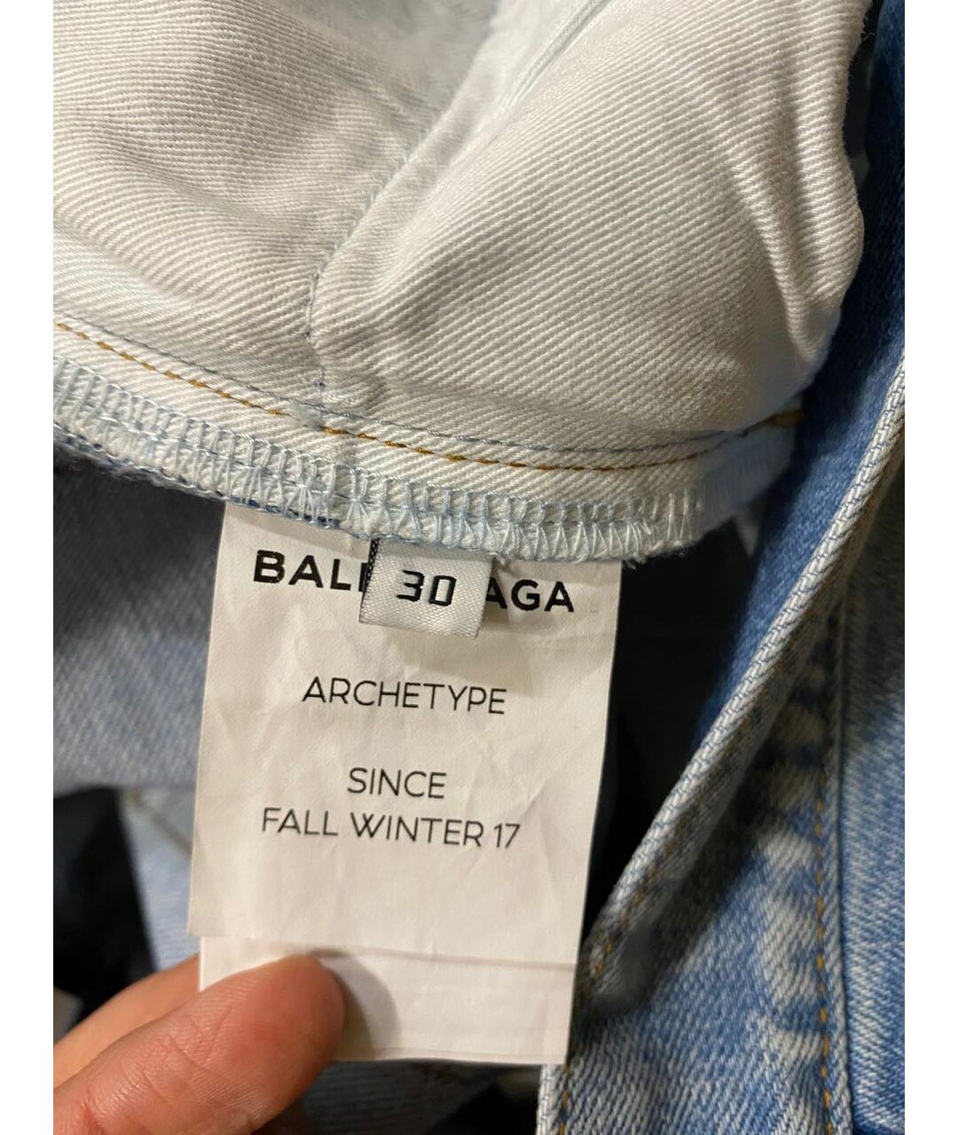 BALENCIAGA Голубые хлопко-эластановые джинсы слим, фото 4