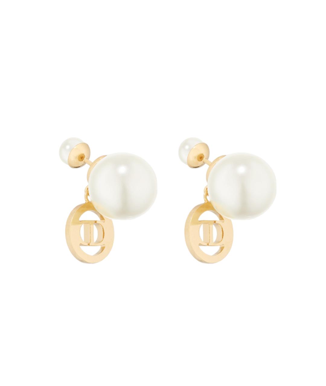 CHRISTIAN DIOR Золотые металлические серьги, фото 4