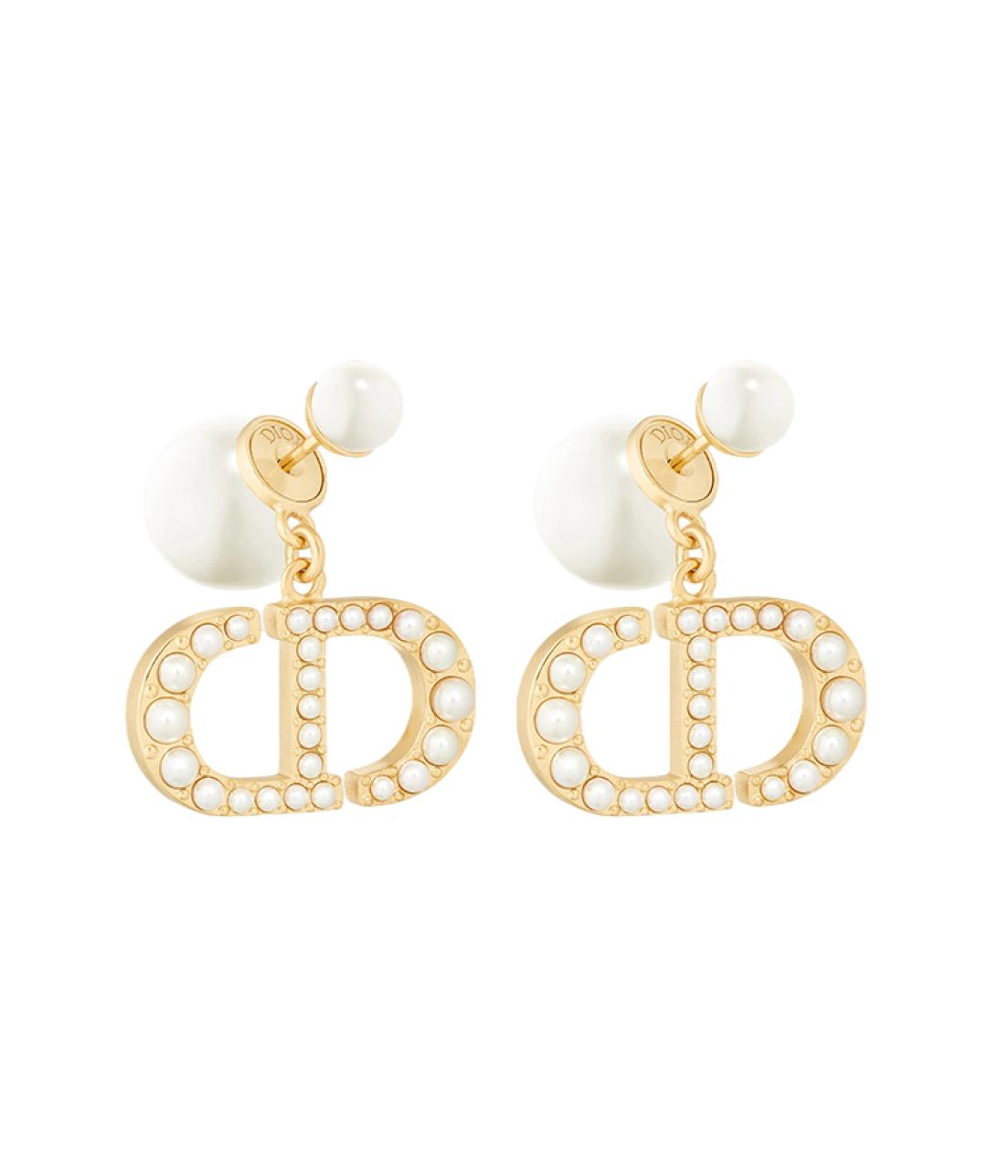 CHRISTIAN DIOR Золотые металлические серьги, фото 1