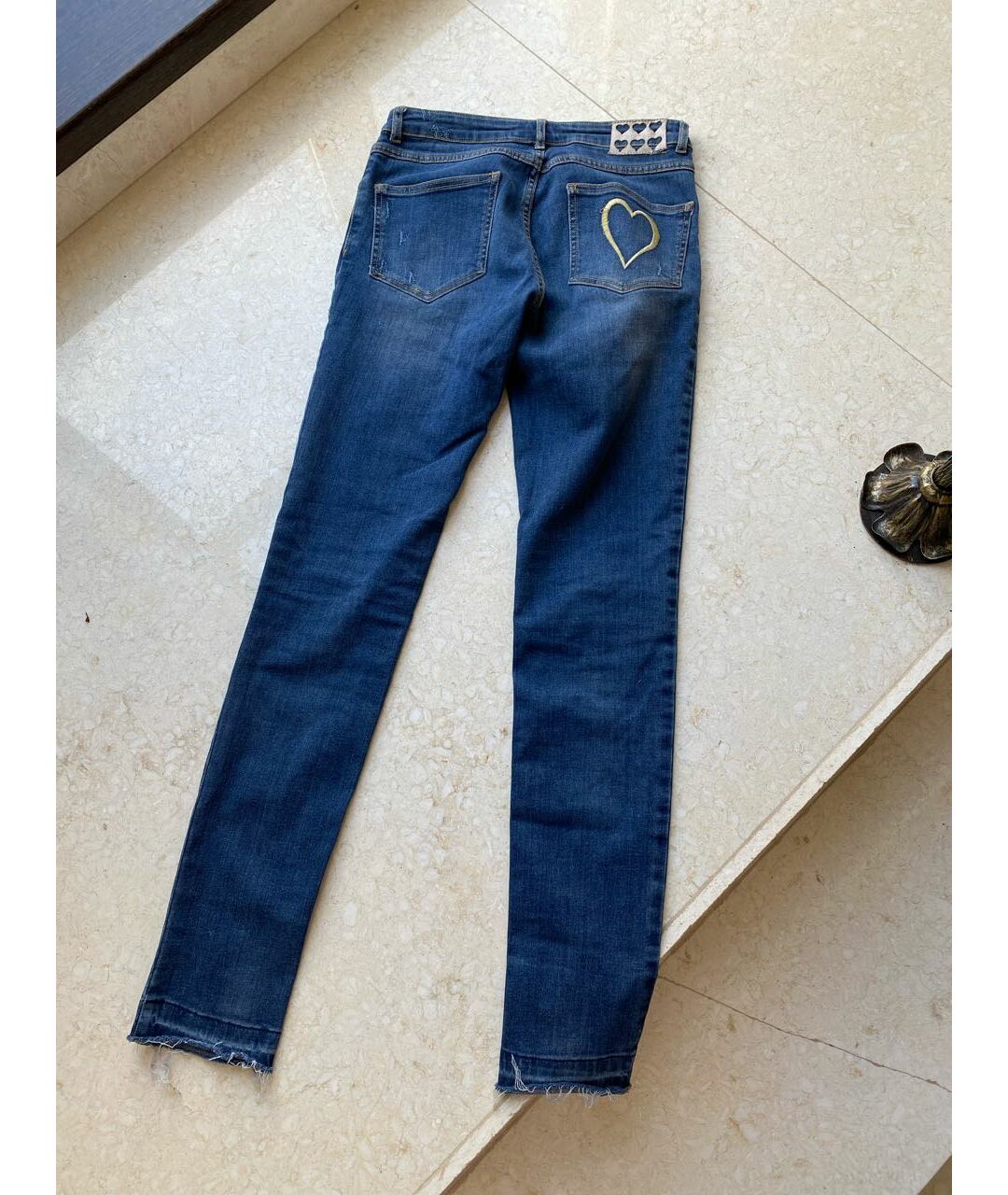 TWIN-SET Голубые хлопко-эластановые джинсы слим, фото 4
