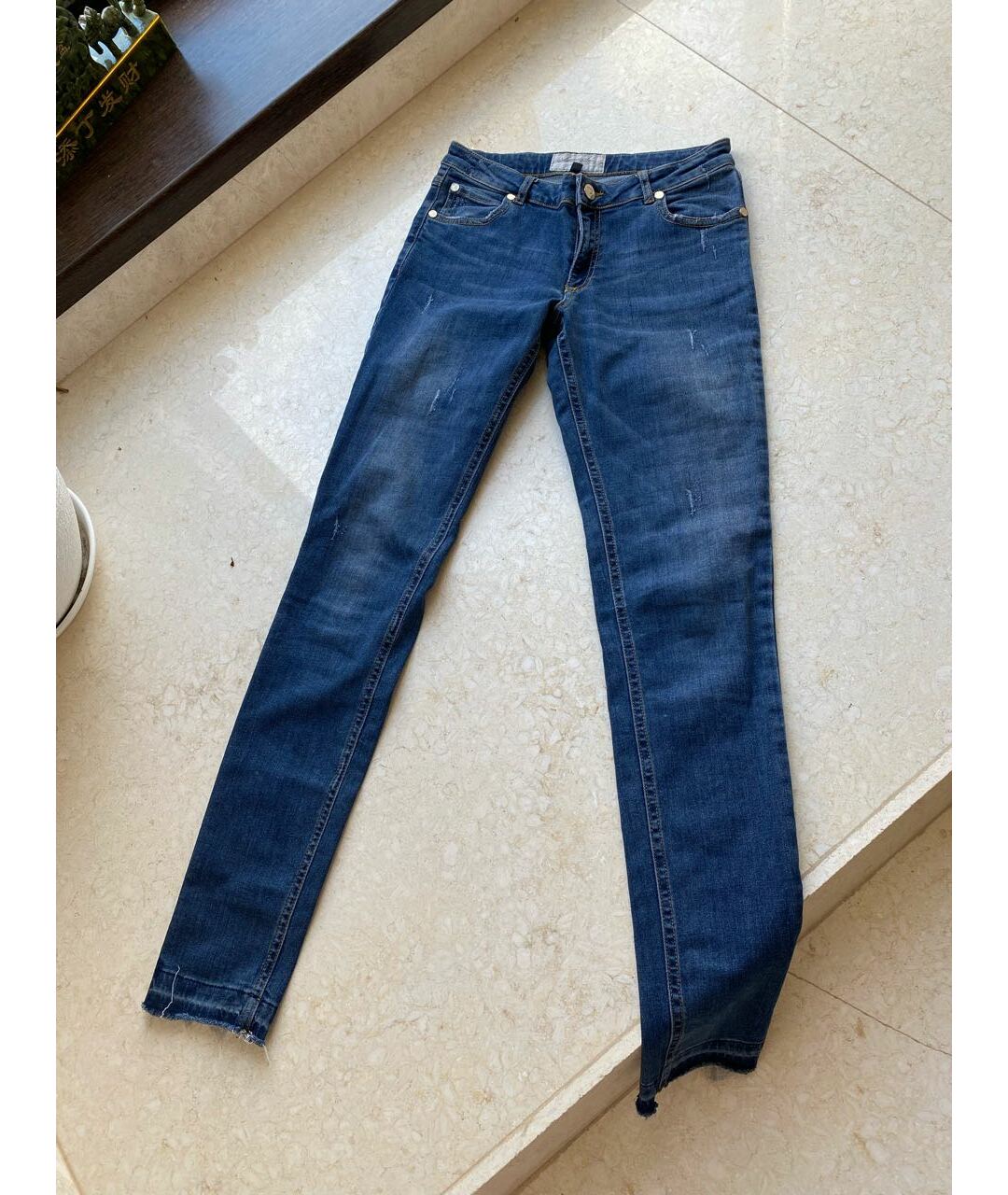 TWIN-SET Голубые хлопко-эластановые джинсы слим, фото 6