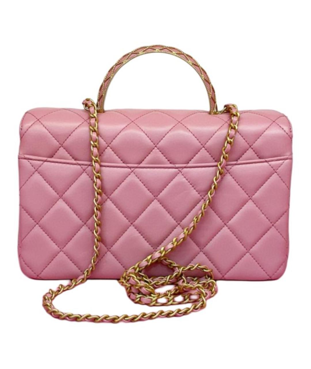 CHANEL Розовая кожаная сумка через плечо, фото 2