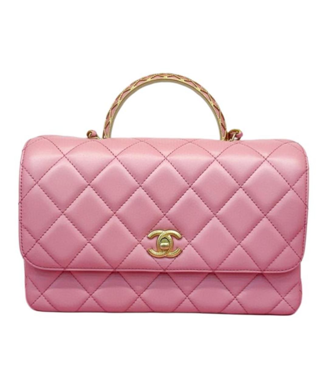 CHANEL Розовая кожаная сумка через плечо, фото 1