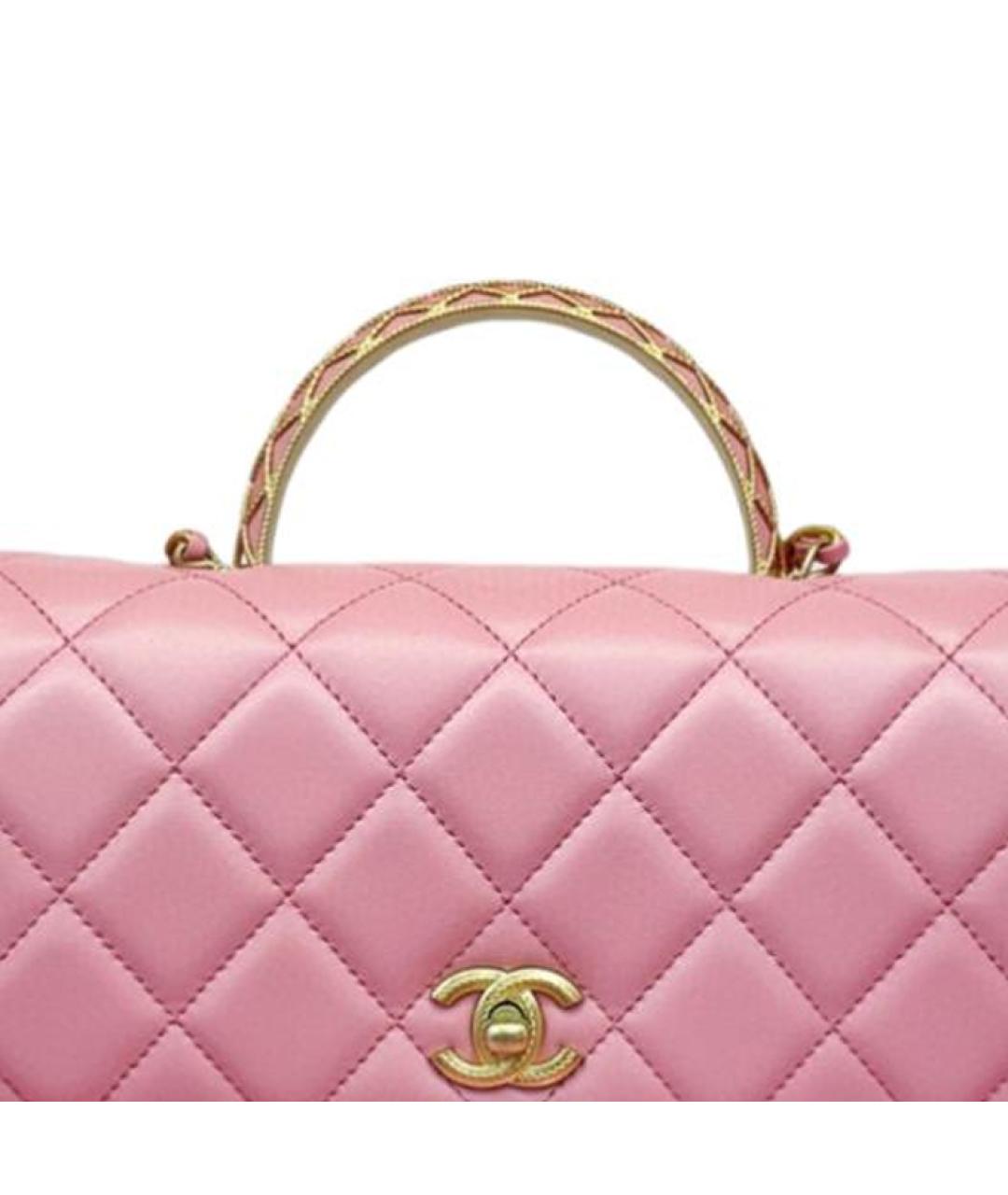 CHANEL Розовая кожаная сумка через плечо, фото 4