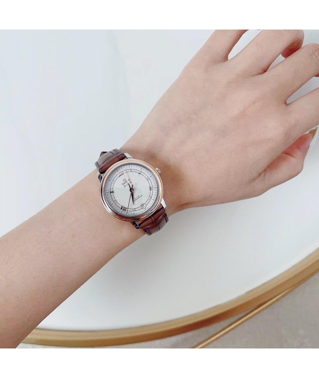 OMEGA Белые часы из розового золота, фото 6