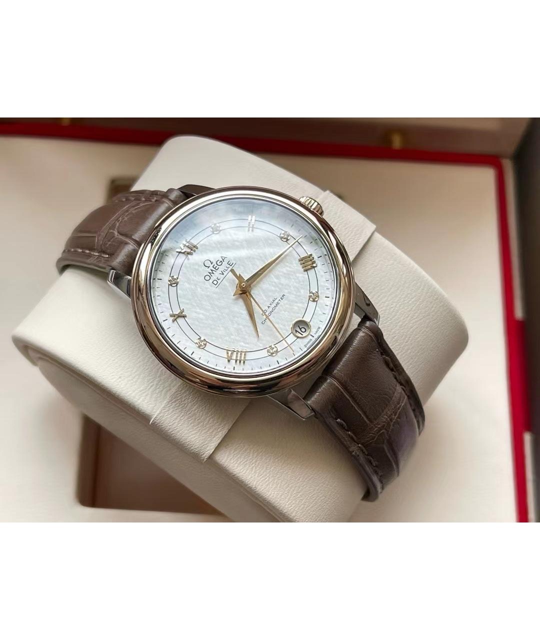 OMEGA Белые часы из розового золота, фото 3