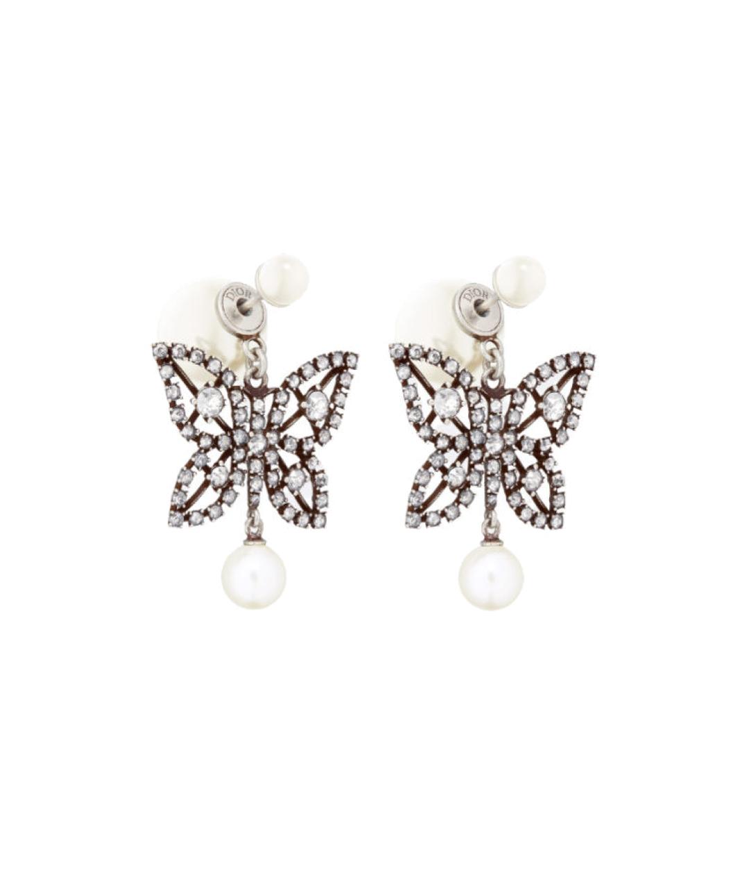 CHRISTIAN DIOR Серебряные металлические серьги, фото 1