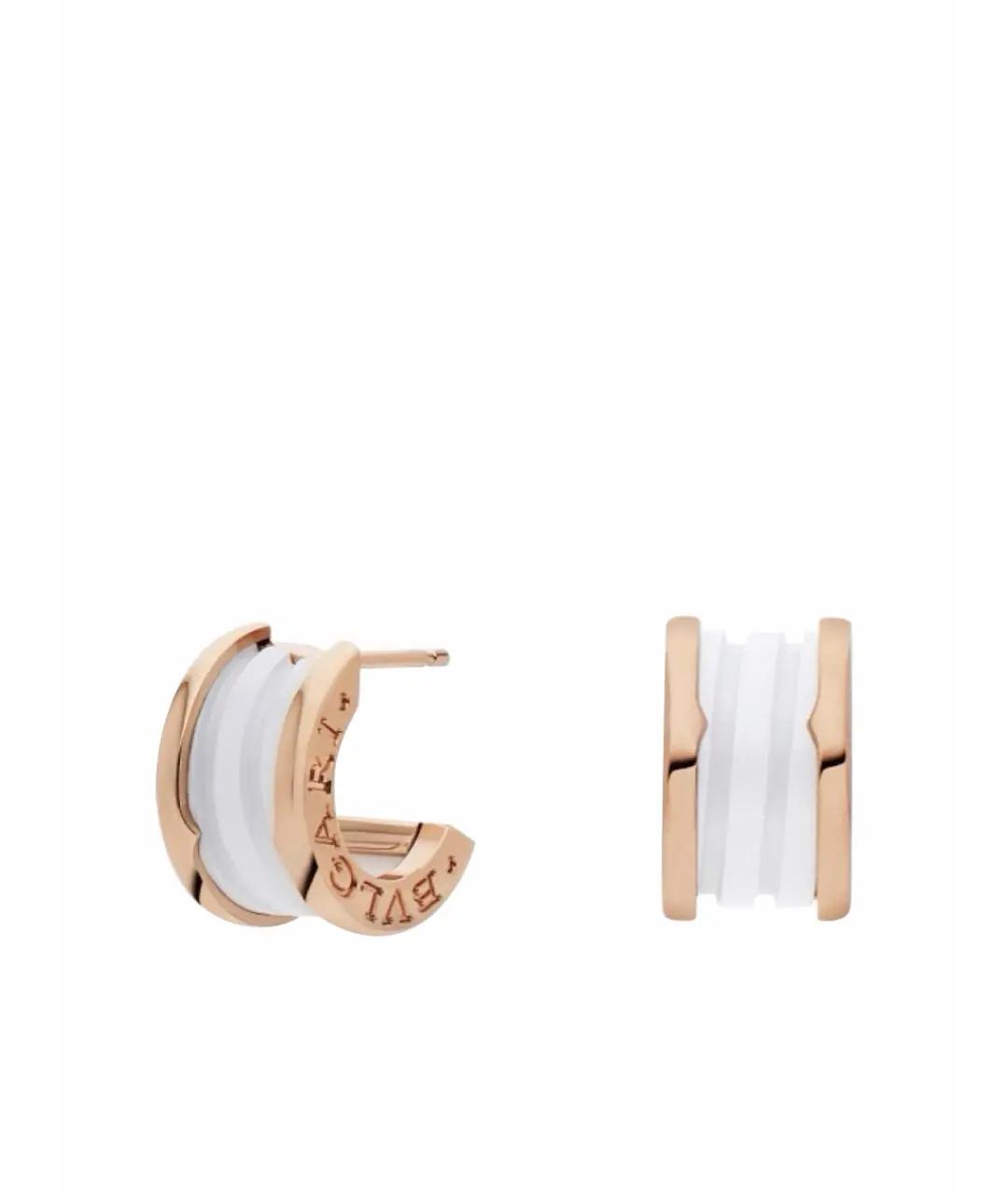 BVLGARI Белые серьги из розового золота, фото 1