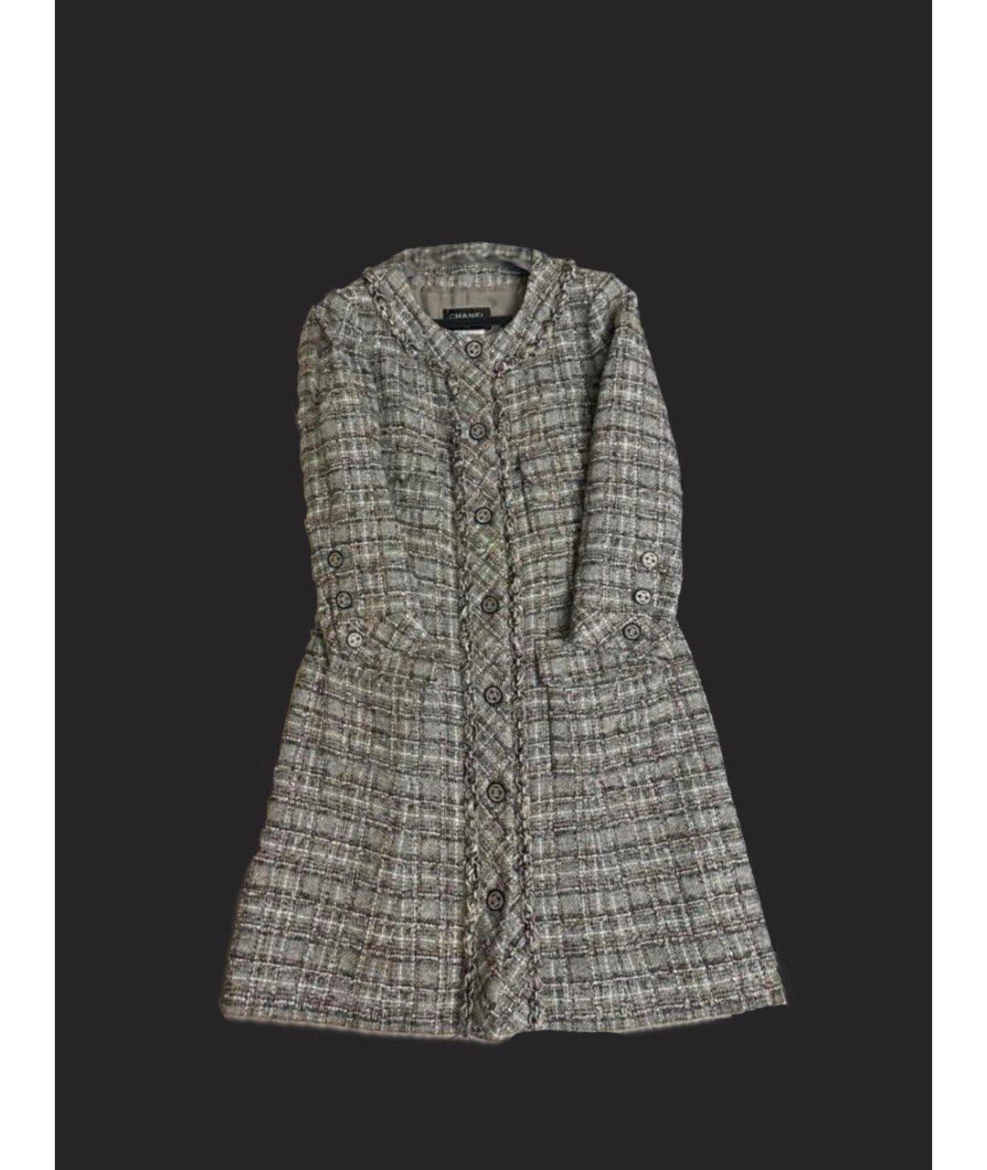 CHANEL Серое шерстяное пальто, фото 6