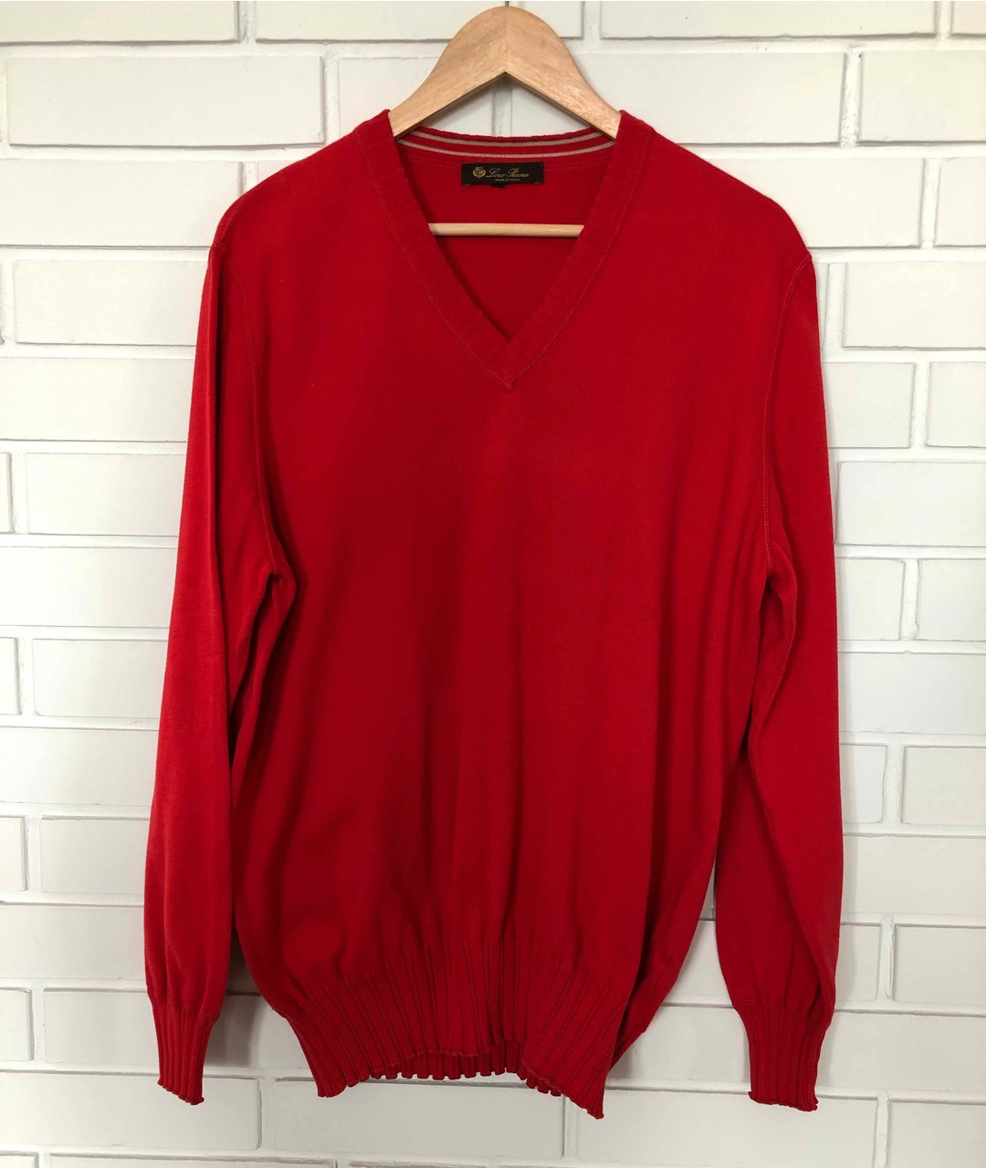 LORO PIANA Красный хлопковый джемпер / свитер, фото 8