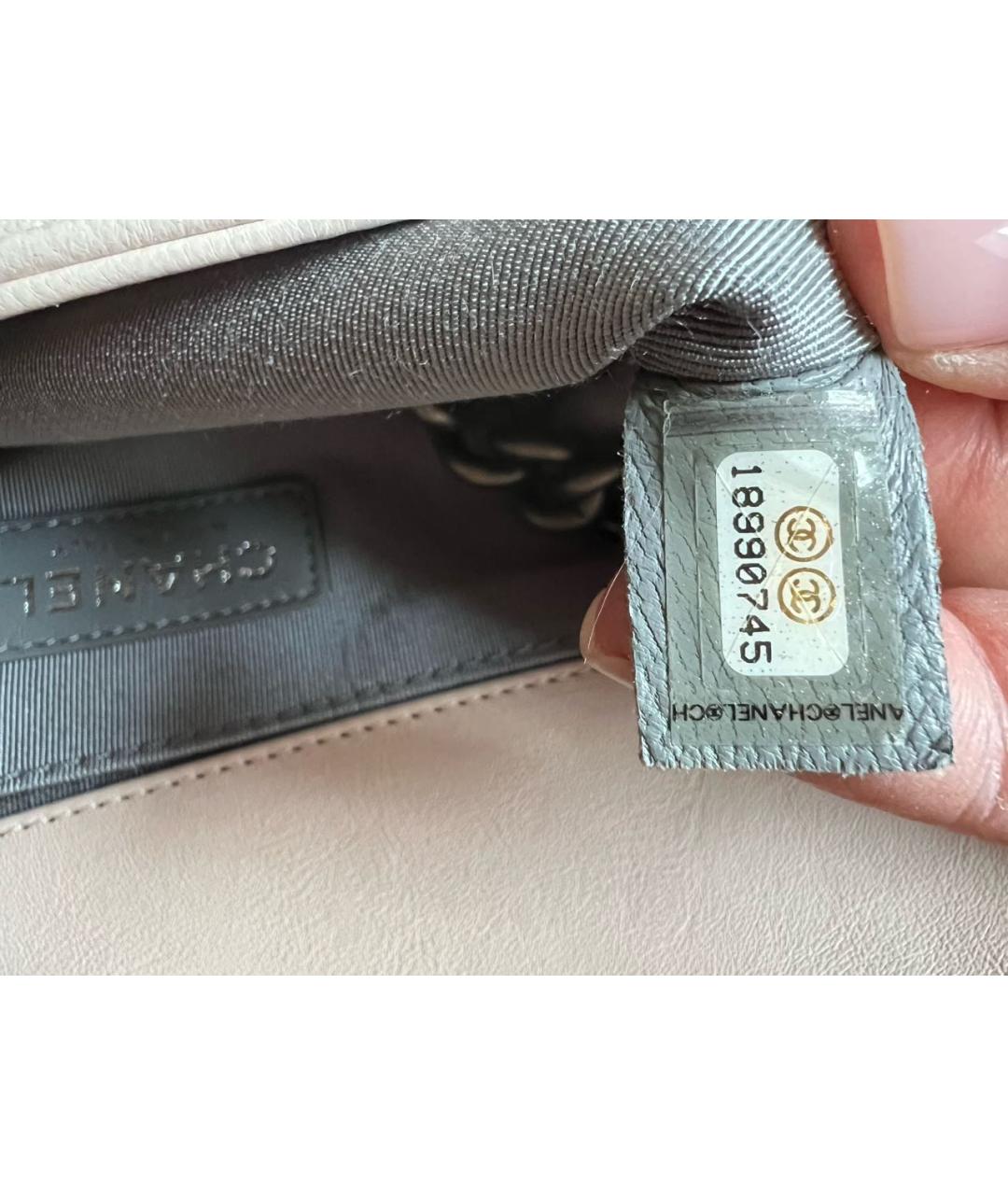 CHANEL Бежевая кожаная сумка через плечо, фото 4