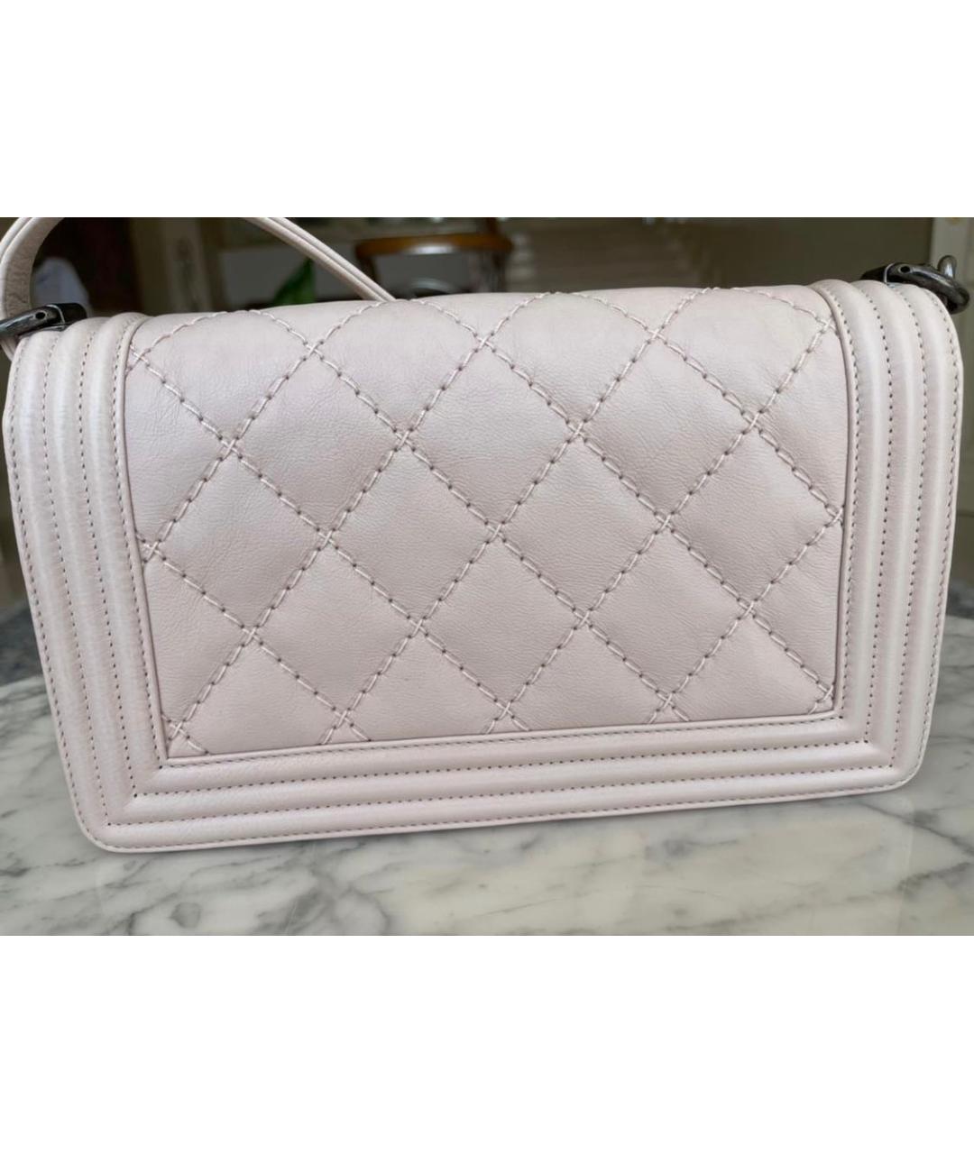 CHANEL Бежевая кожаная сумка через плечо, фото 3