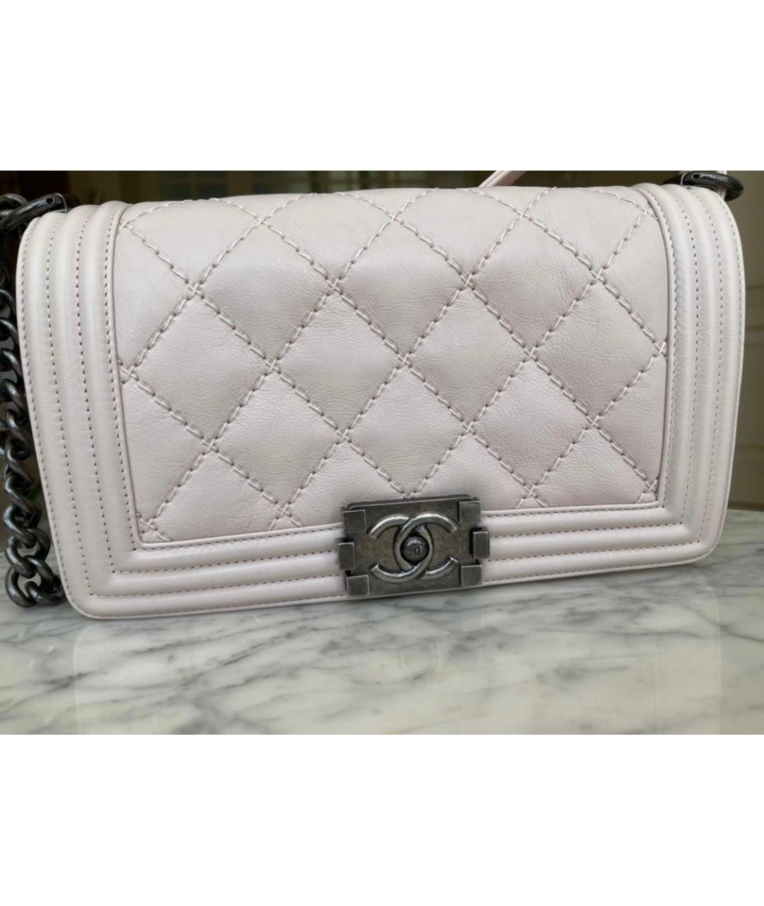 CHANEL Бежевая кожаная сумка через плечо, фото 2