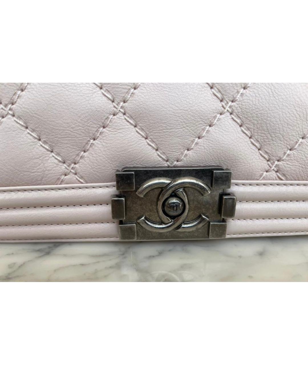 CHANEL Бежевая кожаная сумка через плечо, фото 5