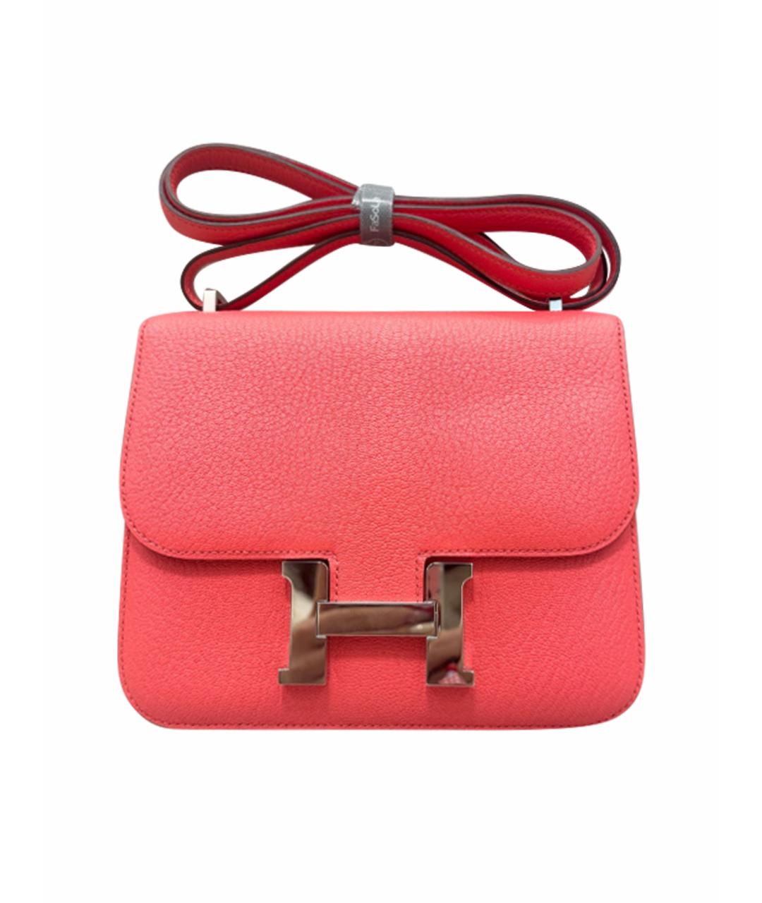 HERMES Красная кожаная сумка через плечо, фото 1