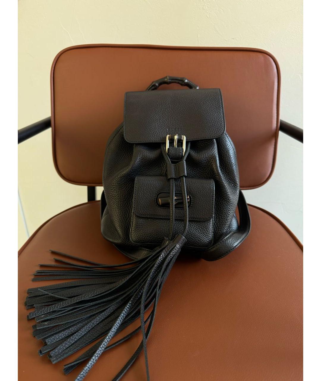 GUCCI Черный рюкзак из лакированной кожи, фото 2