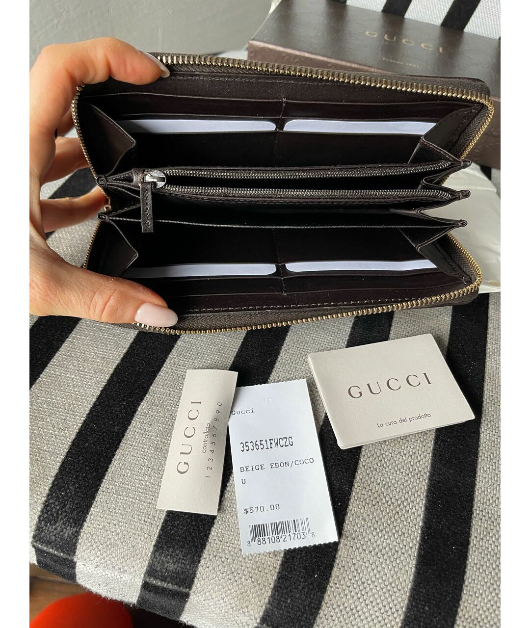 GUCCI Бежевый кошелек, фото 2