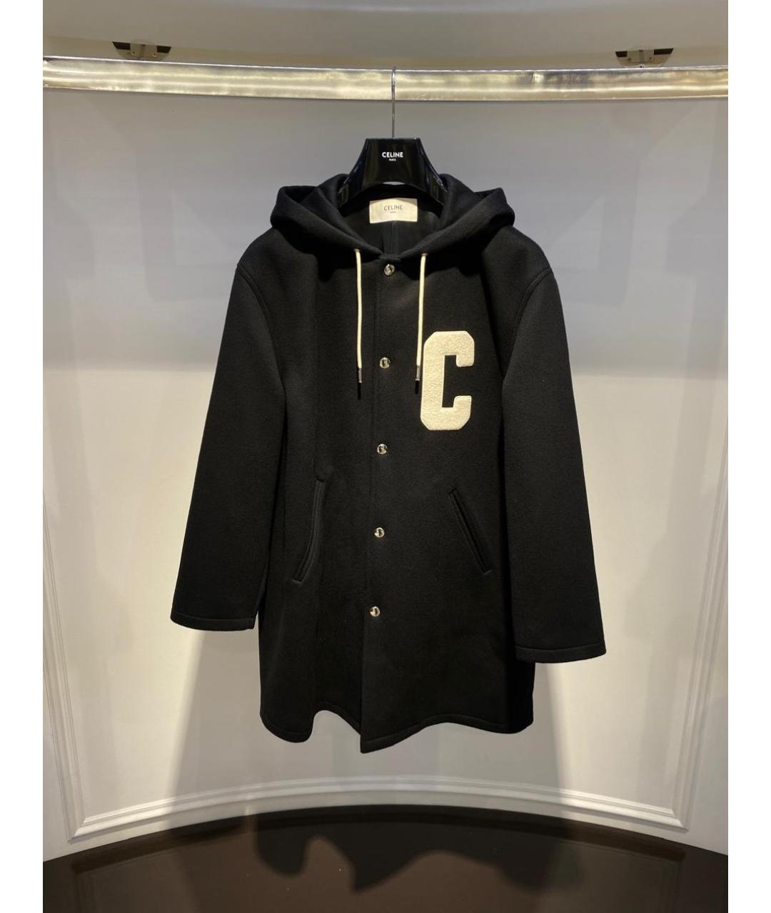 CELINE Черное шерстяное пальто, фото 4