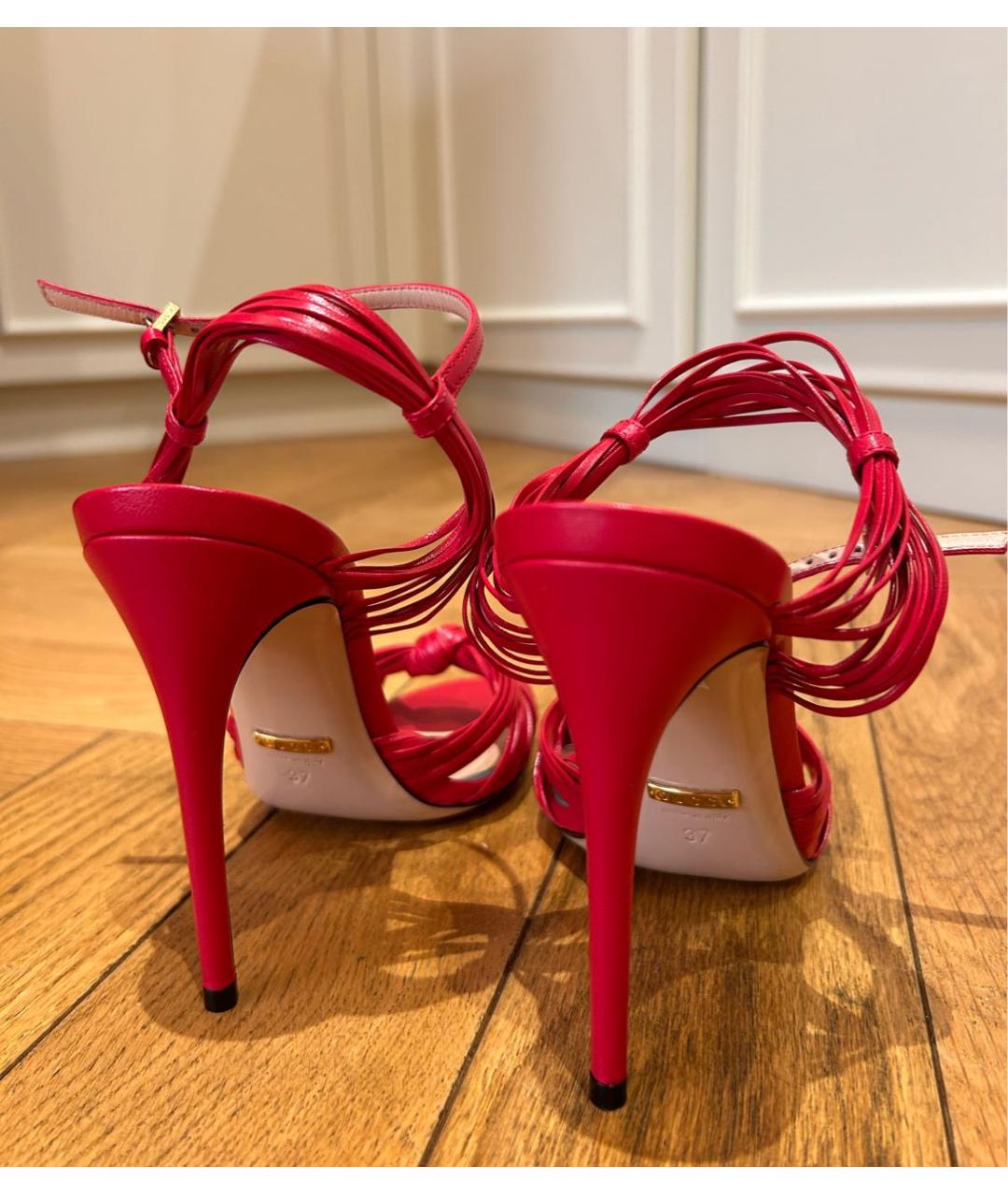 GUCCI Фуксия кожаные босоножки, фото 8