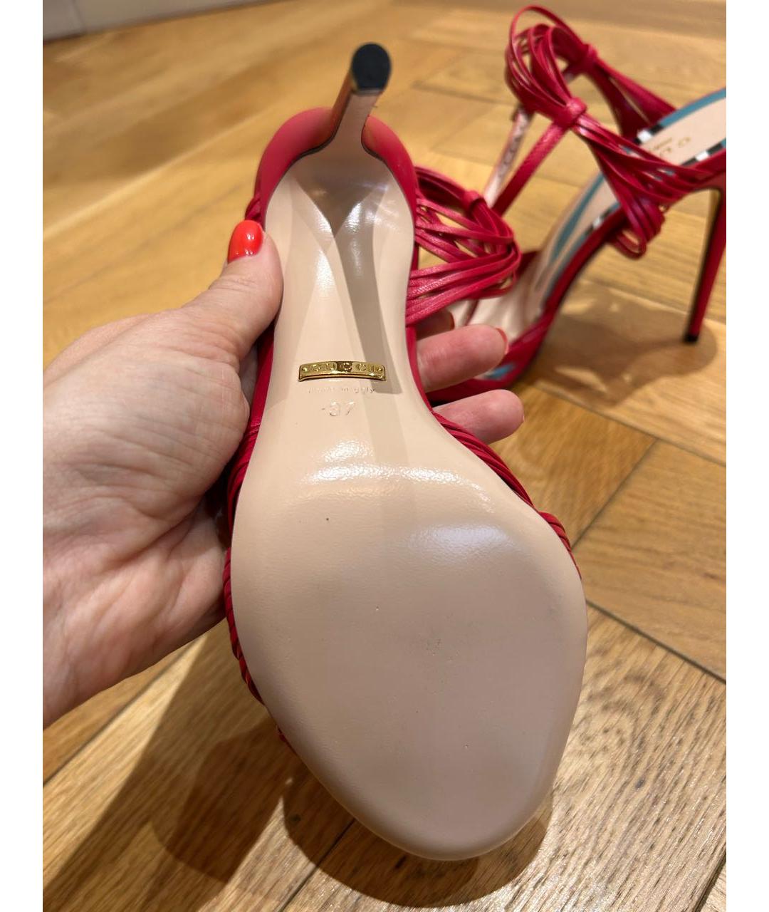 GUCCI Фуксия кожаные босоножки, фото 7