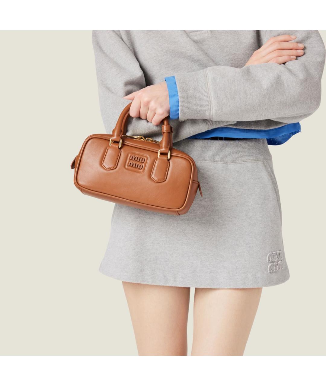 MIU MIU Серая хлопковая юбка мини, фото 2