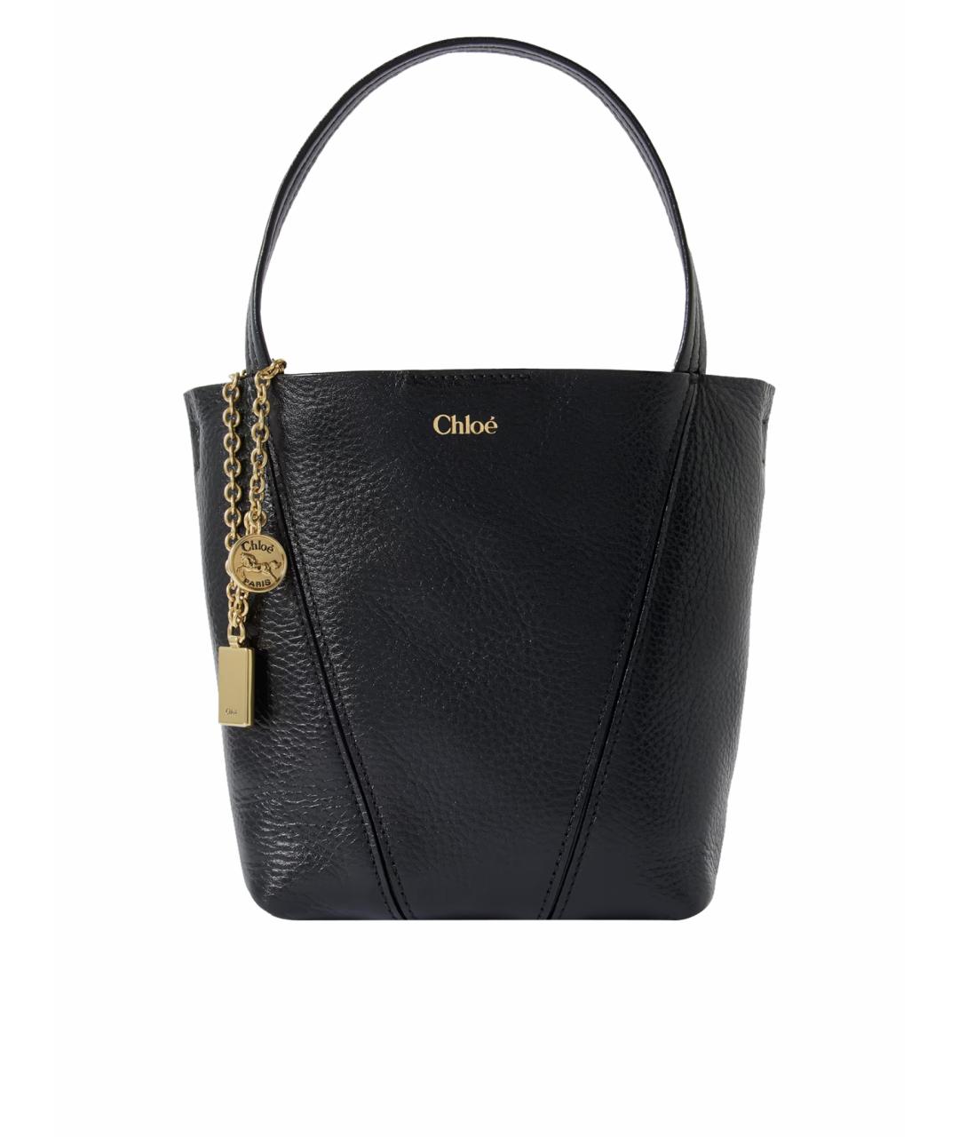 CHLOE Черная кожаная сумка тоут, фото 1