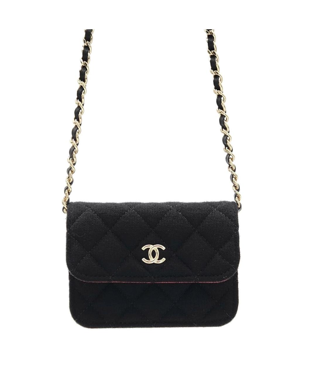 CHANEL Черная тканевая сумка через плечо, фото 9