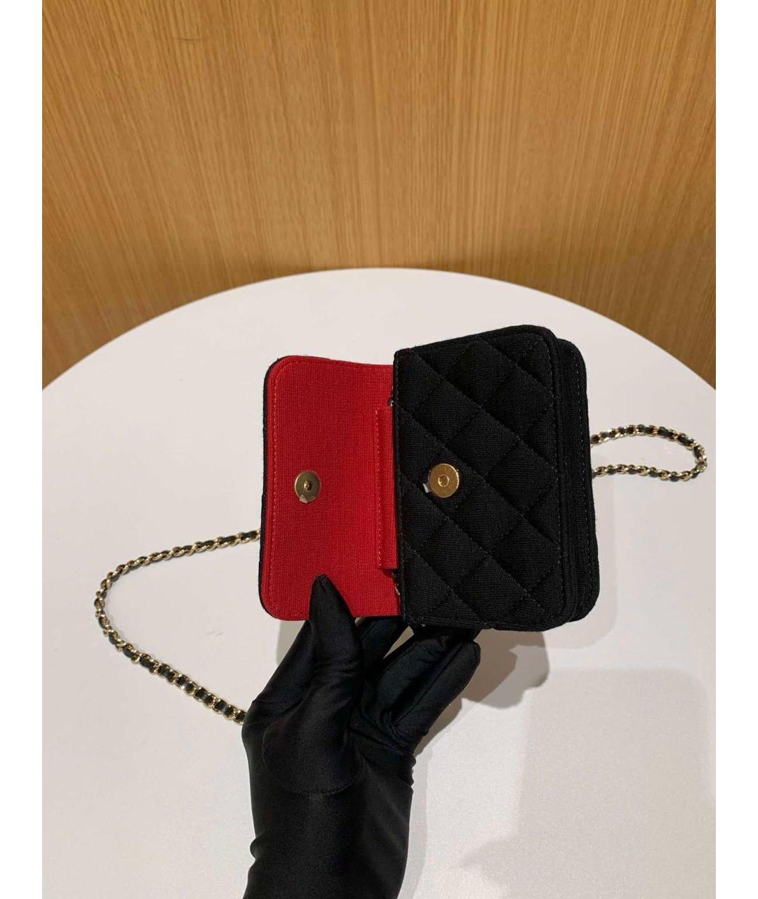 CHANEL Черная тканевая сумка через плечо, фото 8