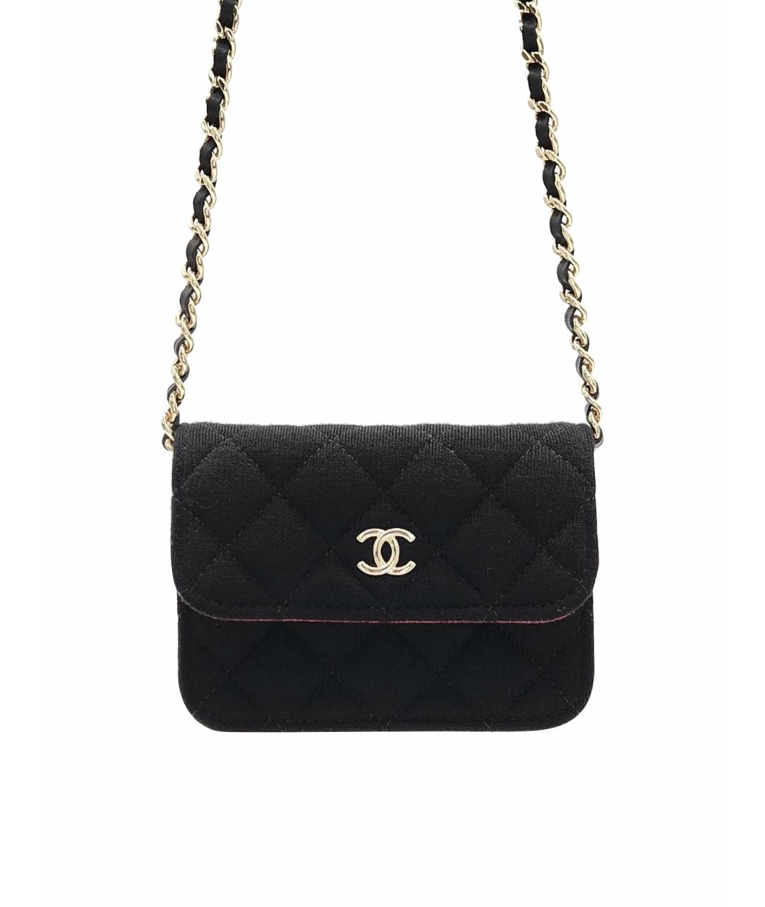 CHANEL Черная тканевая сумка через плечо, фото 1