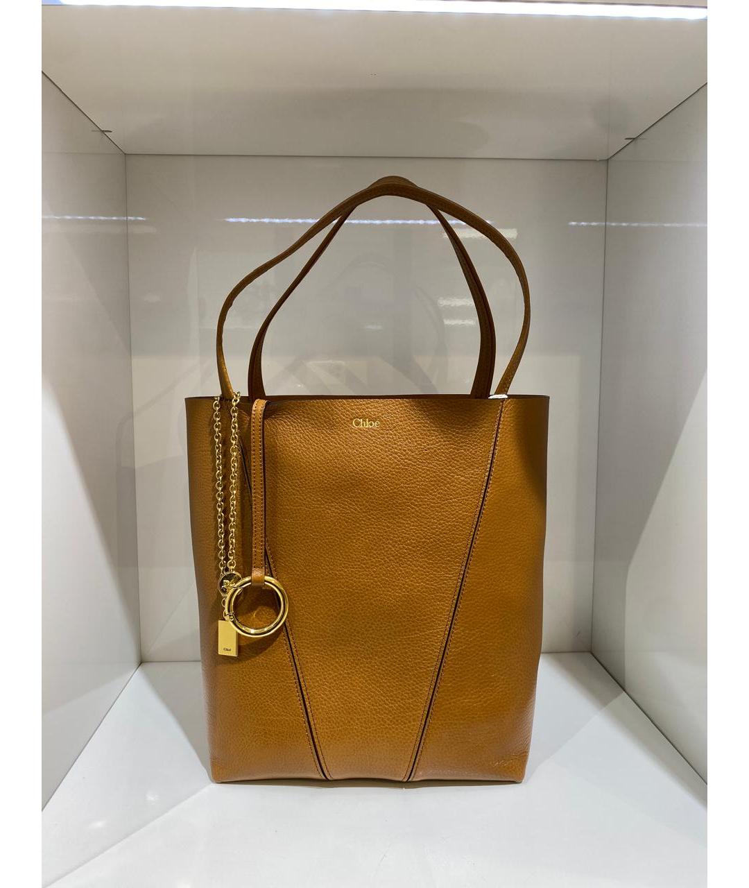 CHLOE Коричневая кожаная сумка тоут, фото 2
