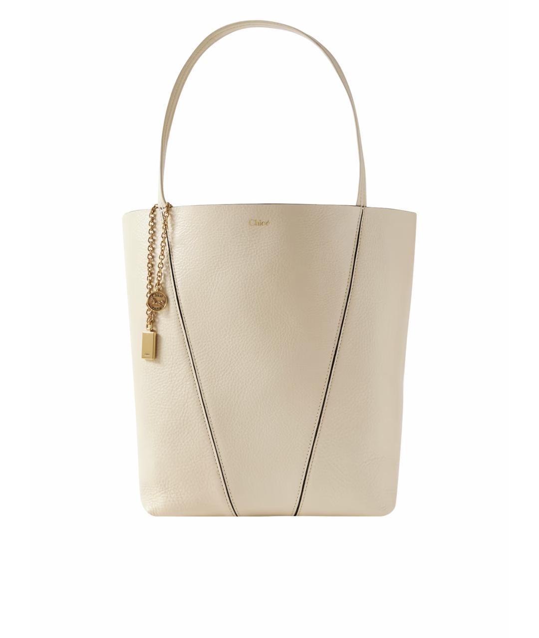 CHLOE Белая кожаная сумка тоут, фото 1