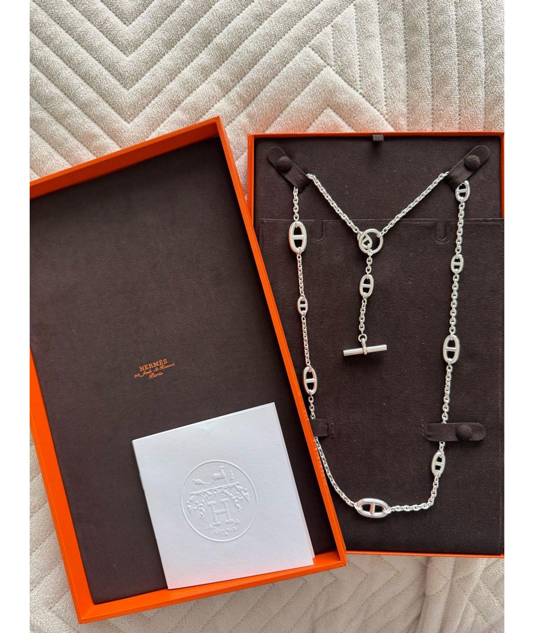 HERMES Серебряное серебряное колье, фото 4