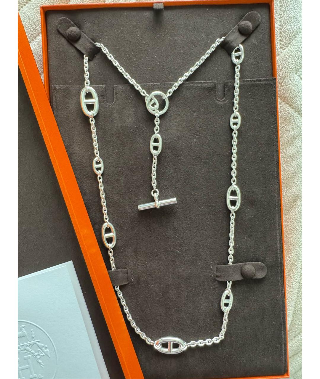 HERMES Серебряное серебряное колье, фото 2