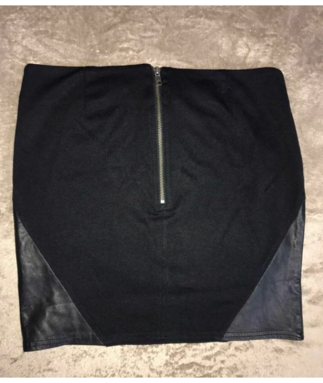 GESTUZ Черная кожаная юбка мини, фото 2