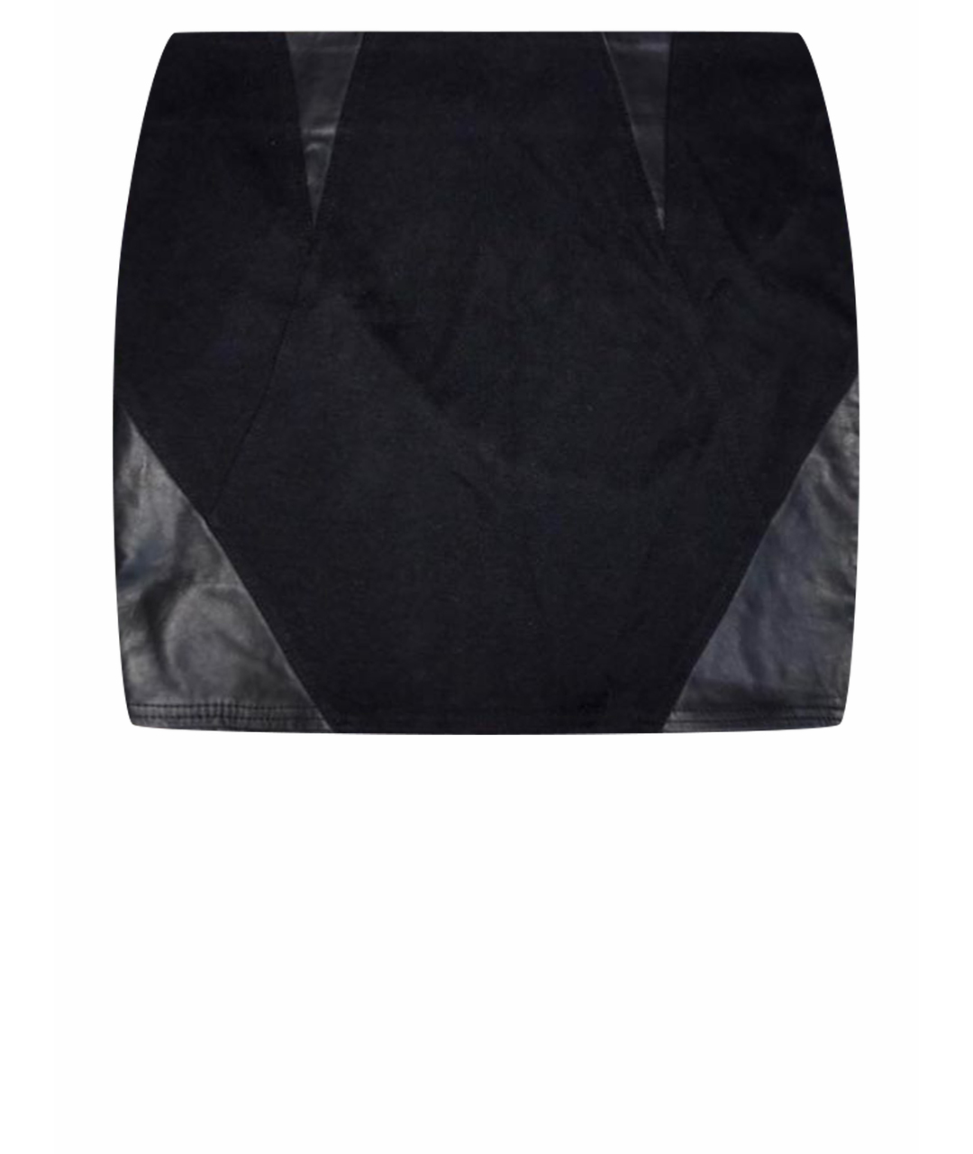 GESTUZ Черная кожаная юбка мини, фото 1