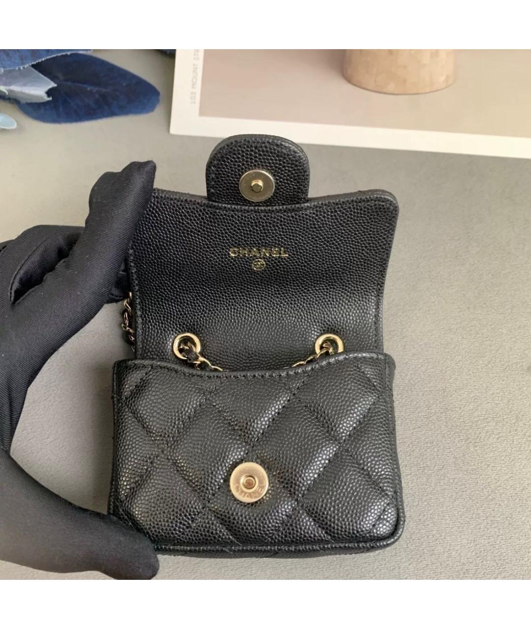 CHANEL Черная кожаная поясная сумка, фото 7