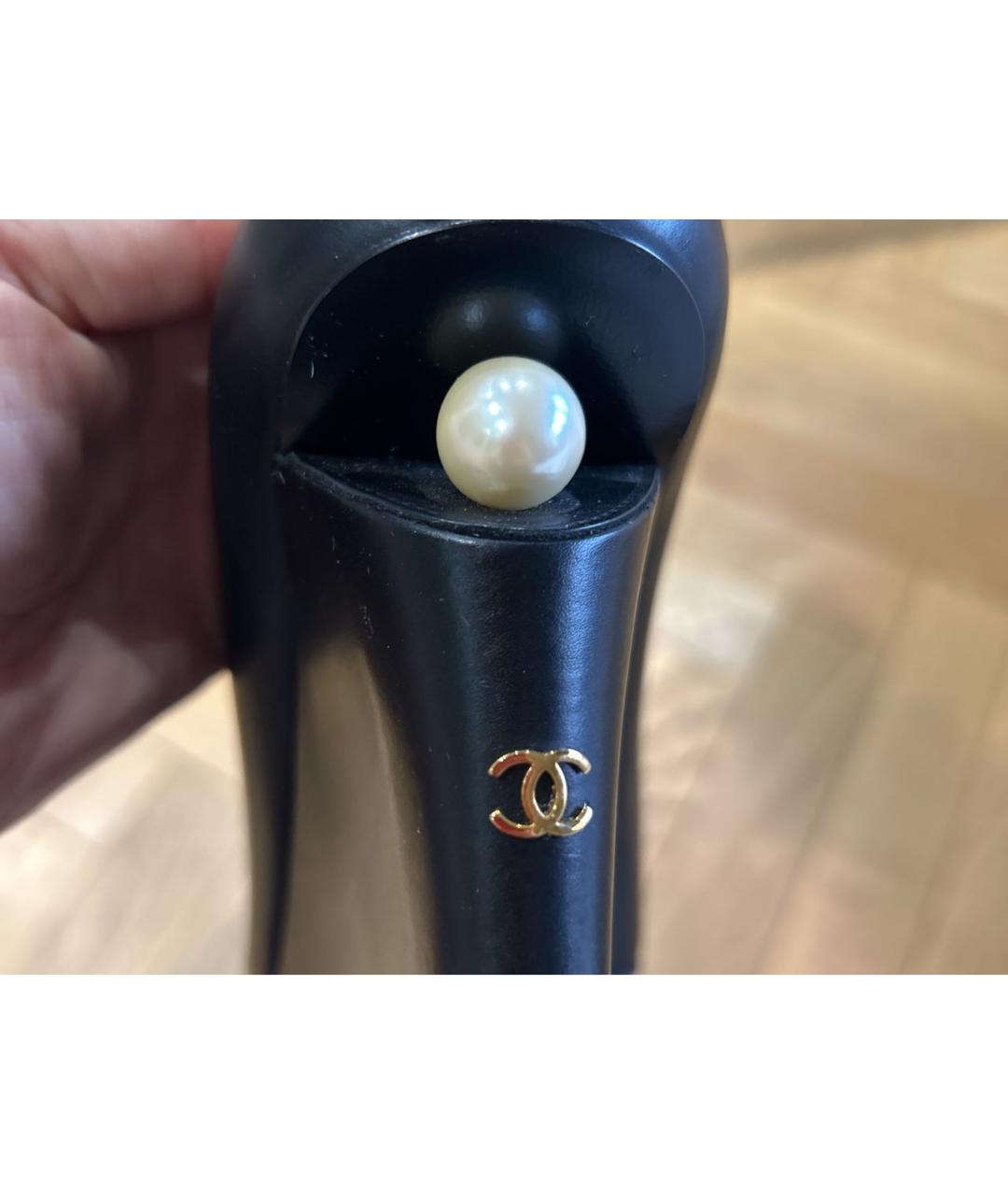 CHANEL Черные кожаные туфли, фото 9