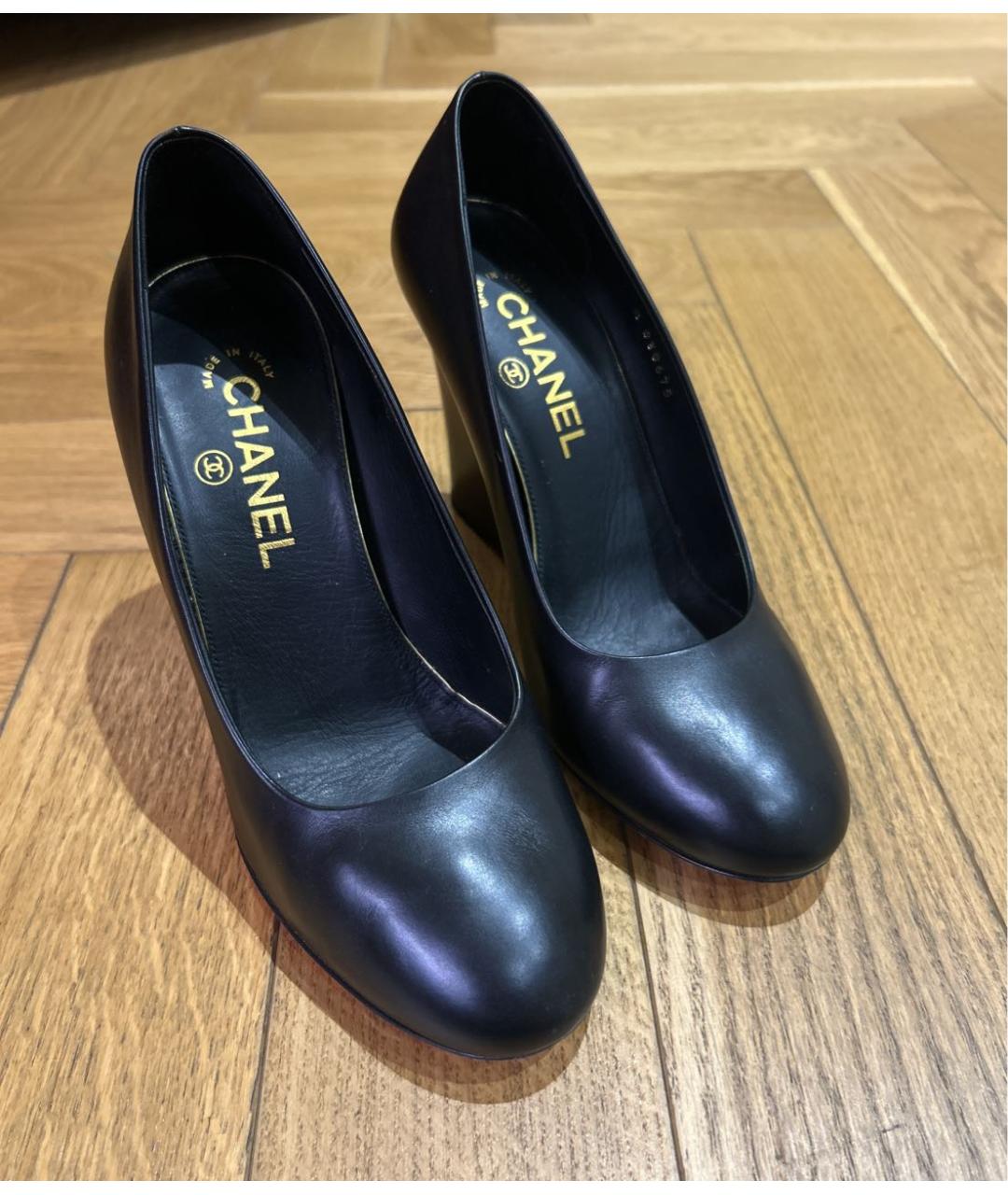 CHANEL Черные кожаные туфли, фото 5