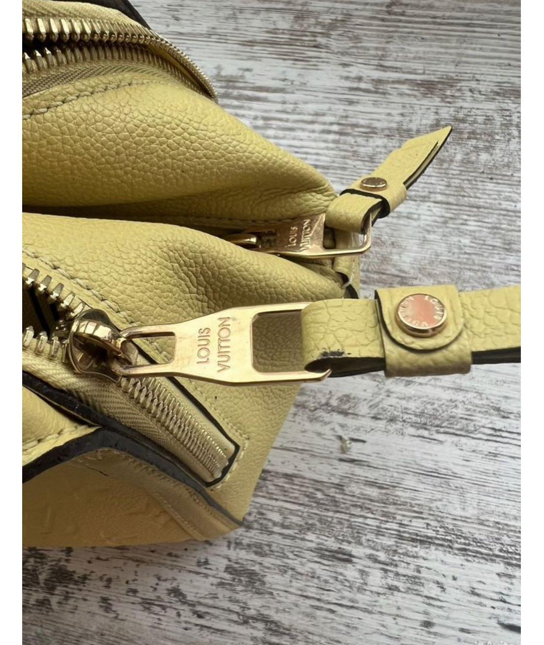 LOUIS VUITTON Желтая кожаная сумка с короткими ручками, фото 6