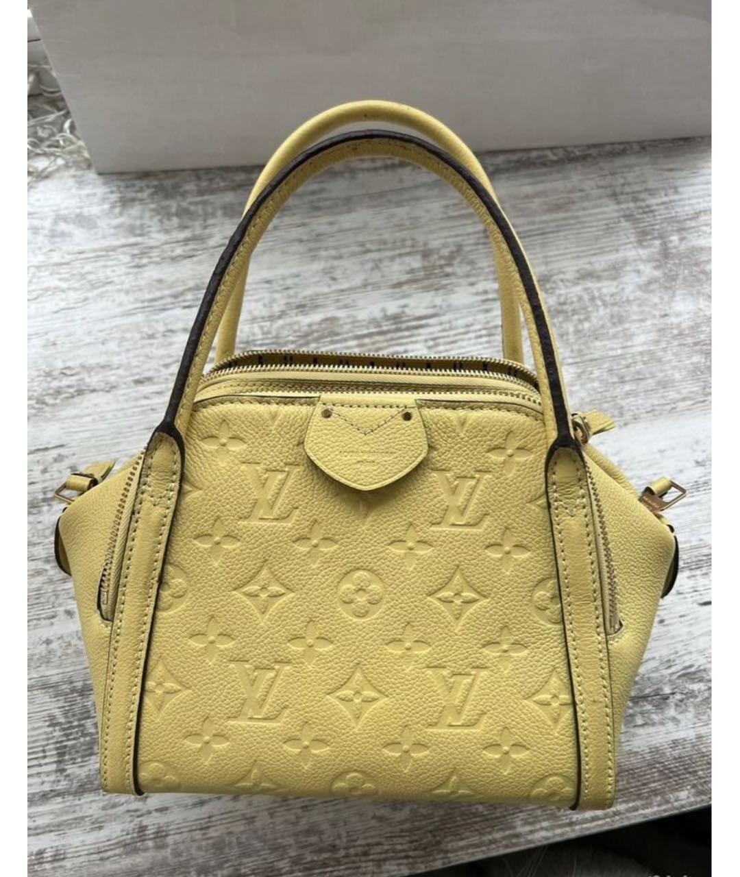 LOUIS VUITTON Желтая кожаная сумка с короткими ручками, фото 8