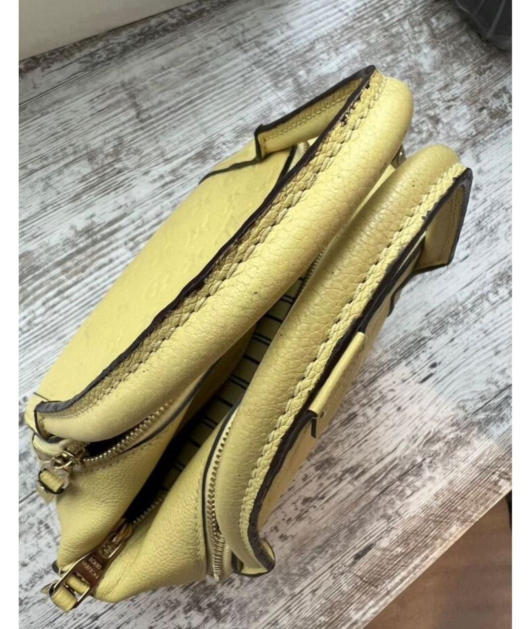 LOUIS VUITTON Желтая кожаная сумка с короткими ручками, фото 7