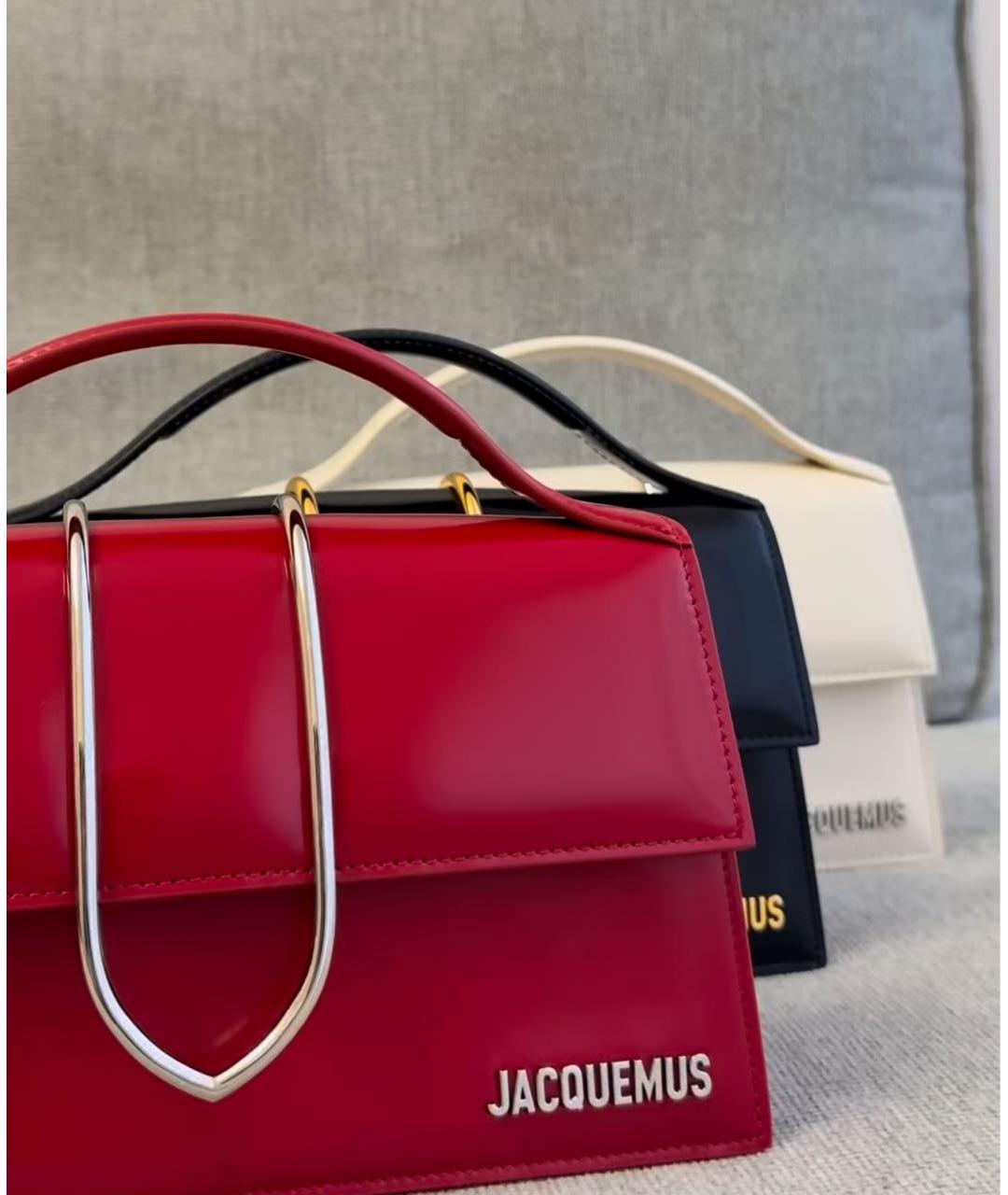 JACQUEMUS Красная кожаная сумка с короткими ручками, фото 6