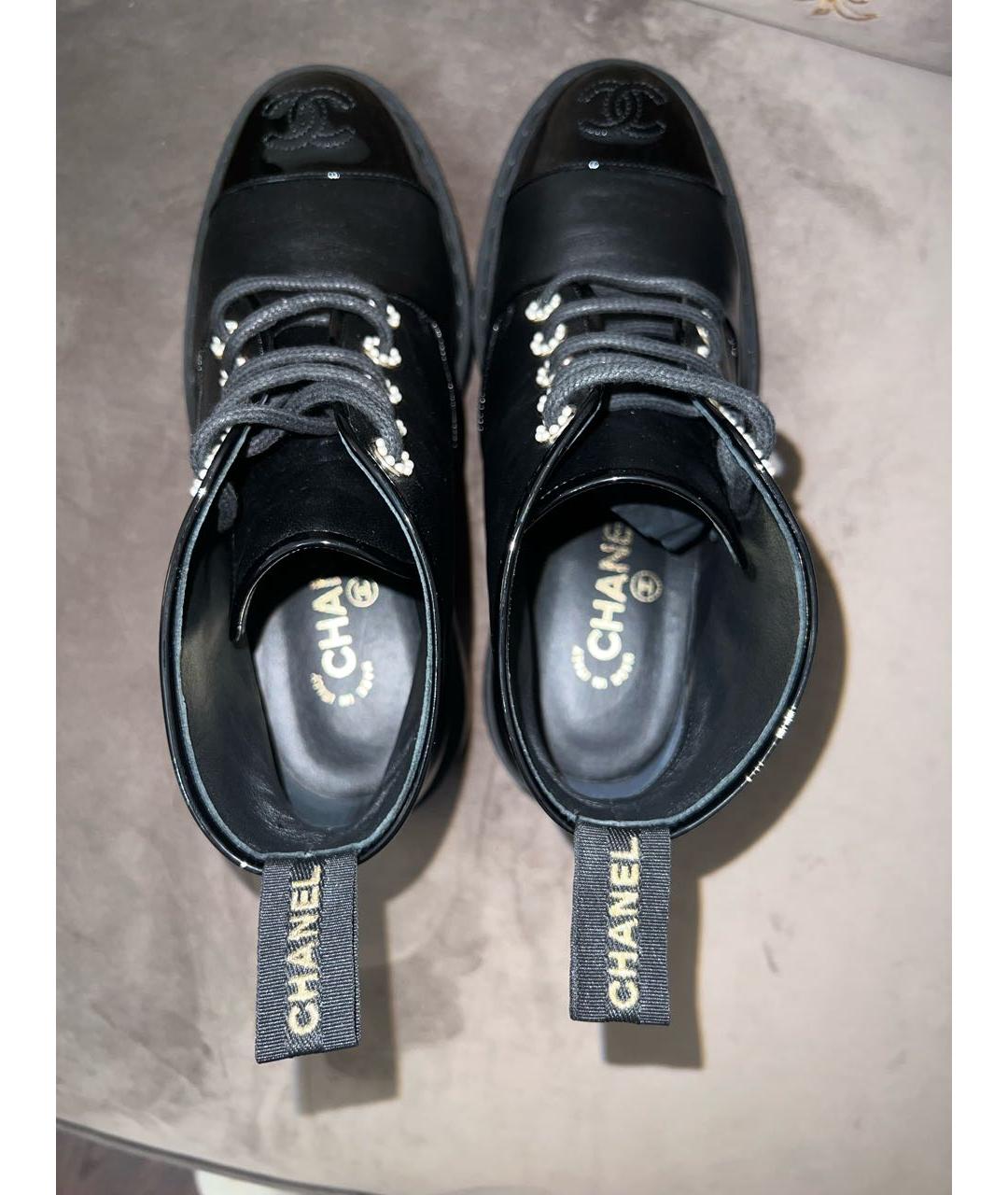 CHANEL Черные кожаные ботинки, фото 3