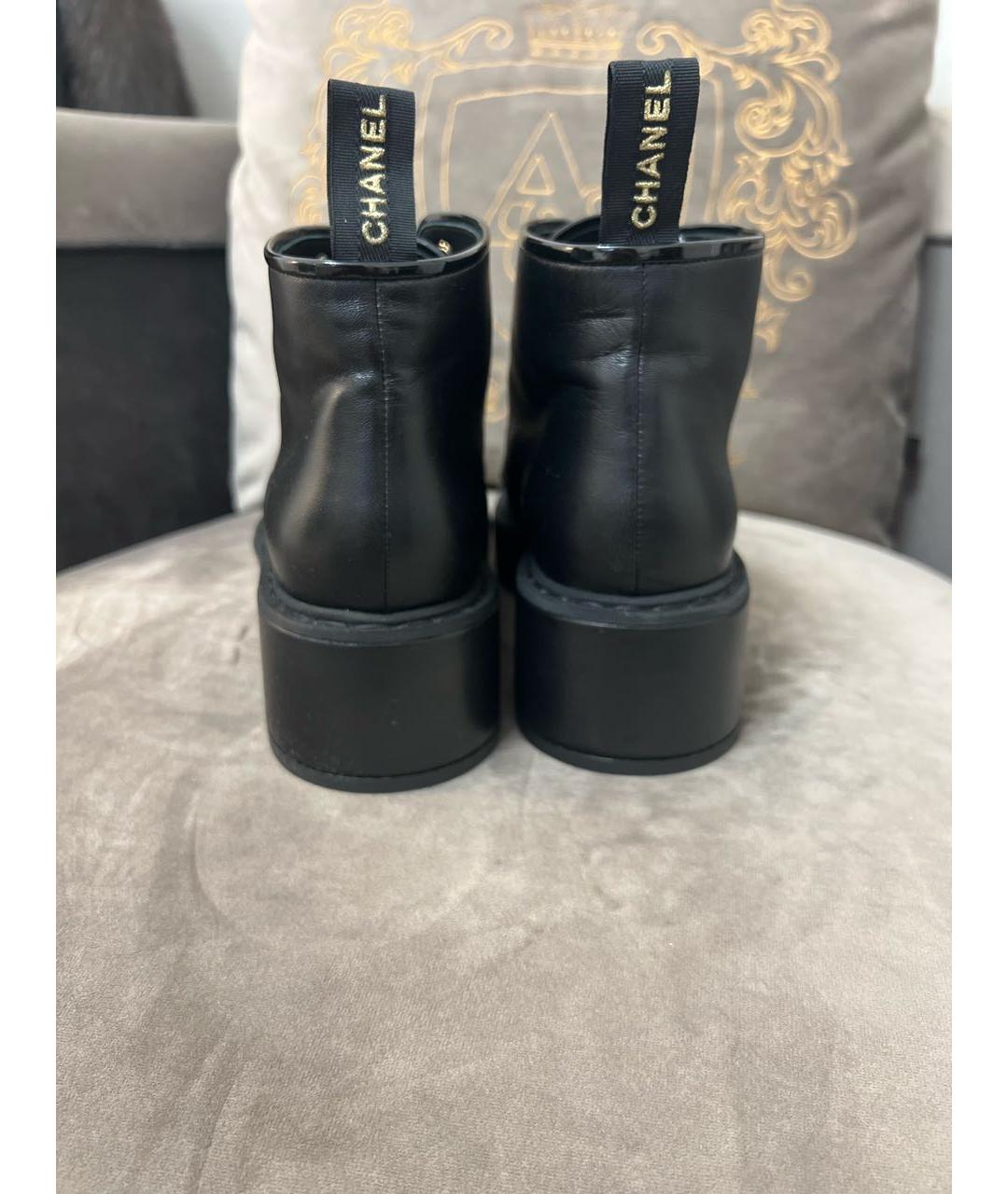 CHANEL Черные кожаные ботинки, фото 4