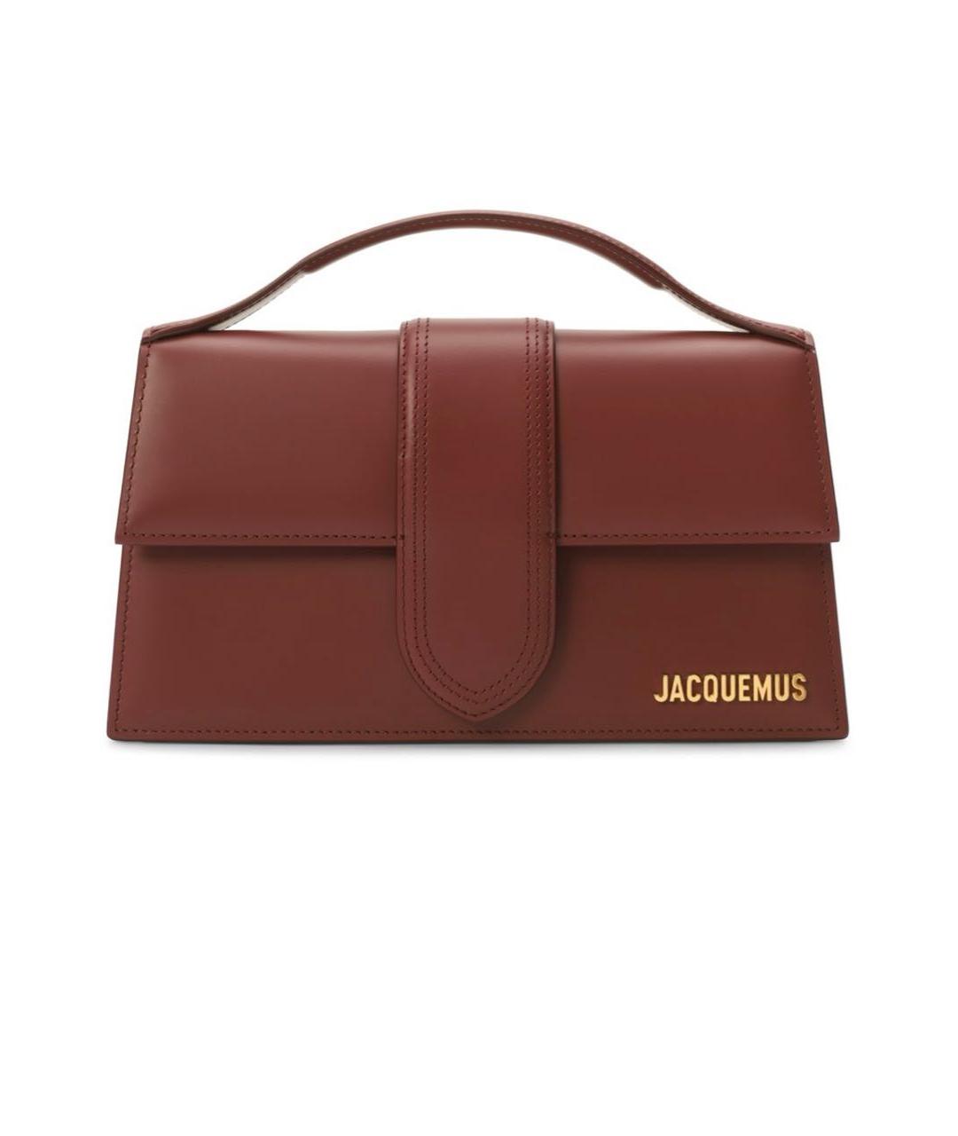JACQUEMUS Бордовая кожаная сумка через плечо, фото 1