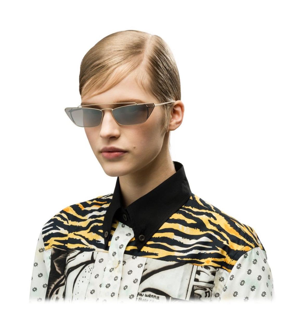 PRADA Серебряные металлические солнцезащитные очки, фото 6