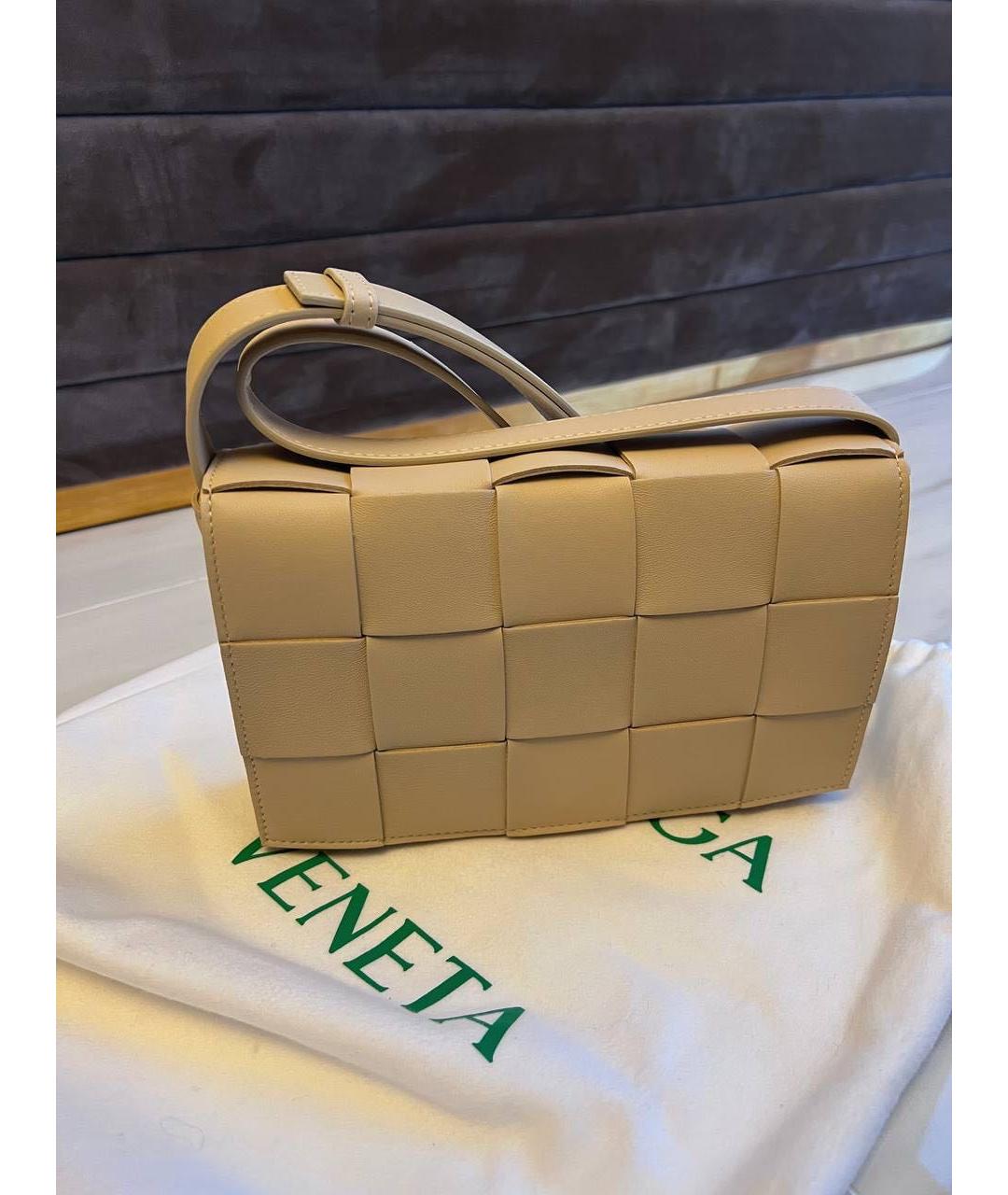 BOTTEGA VENETA Бежевая кожаная сумка через плечо, фото 8