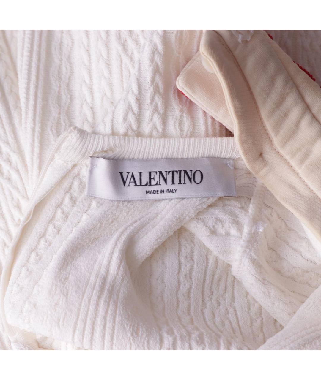 VALENTINO Белое вискозное повседневное платье, фото 3